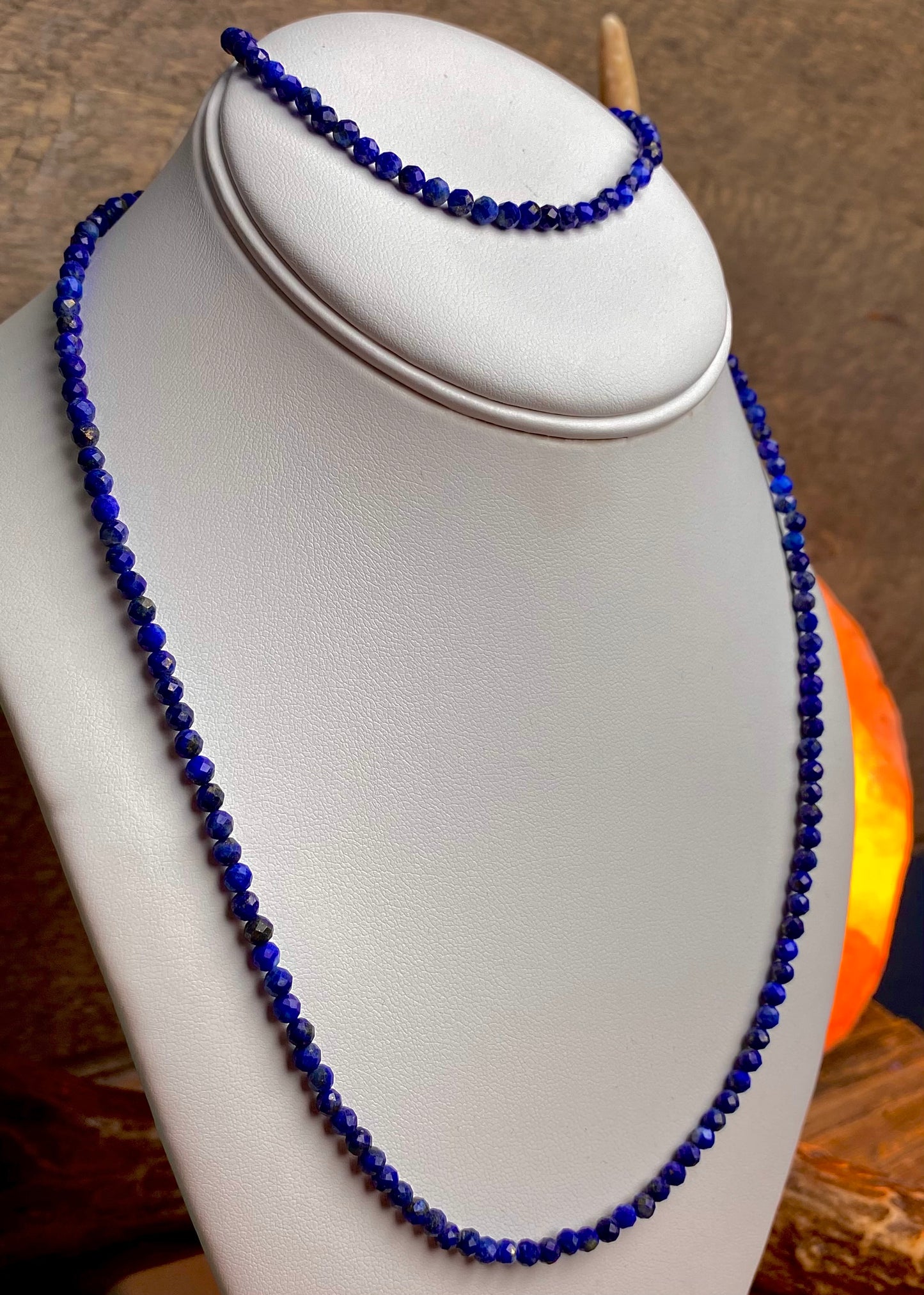 Lapis Faceted Necklace & Bracelet-Jewelry Set