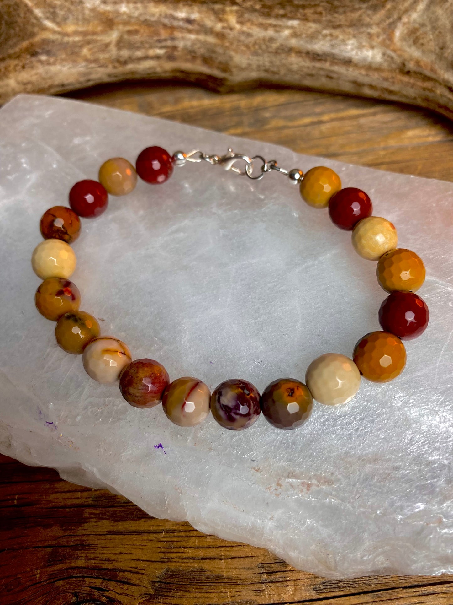 Mookaite Jasper Faceted 8mm Bead Bracelet