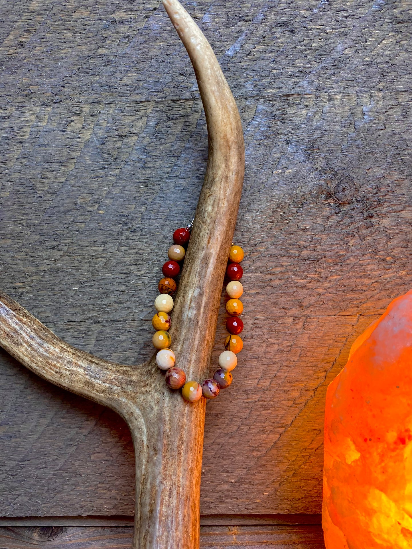 Mookaite Jasper Faceted 8mm Bead Bracelet