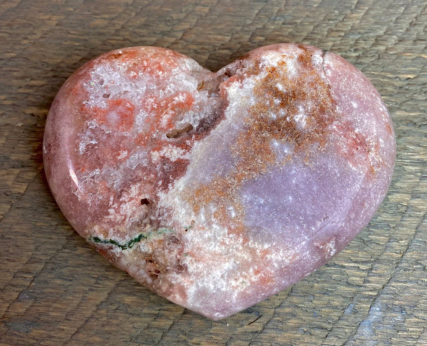 Pink Amethyst Druzy Crystal Hearts
