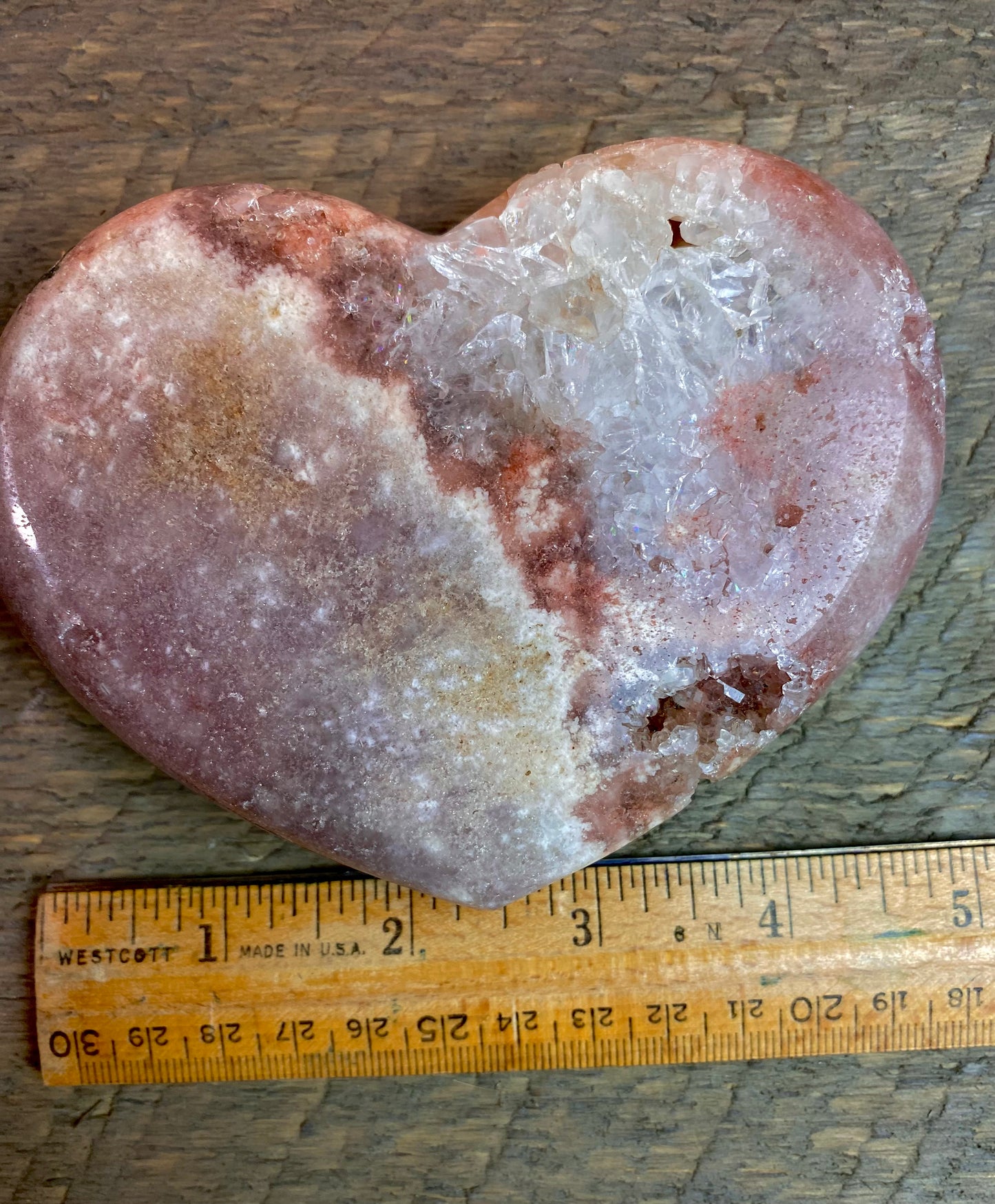 Pink Amethyst Druzy Crystal Hearts