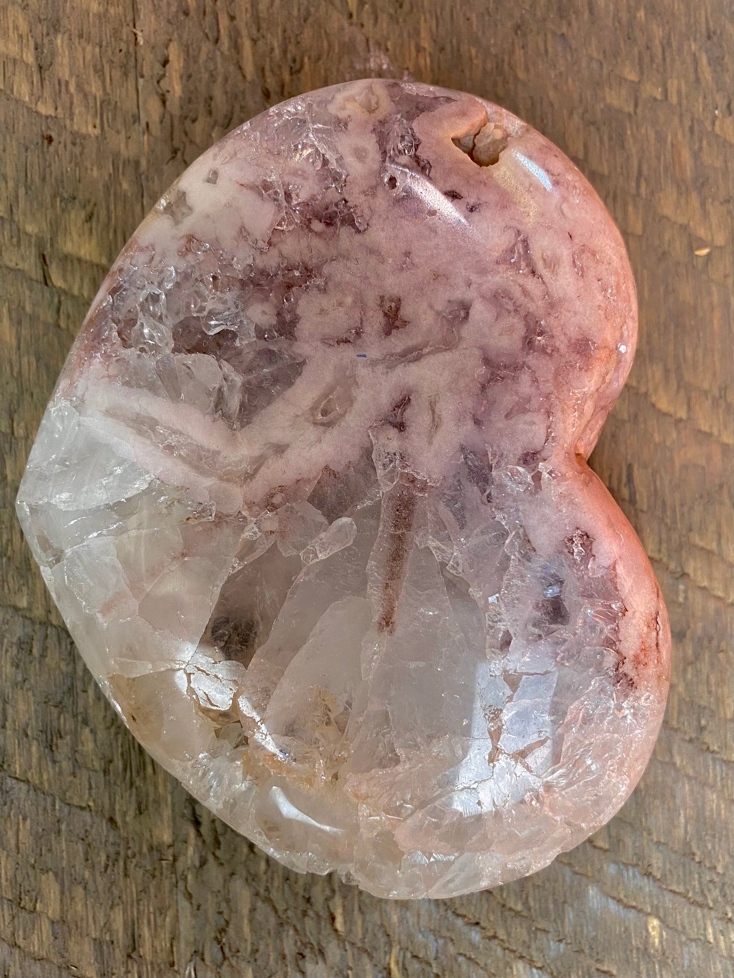 Pink Amethyst Druzy Crystal Hearts