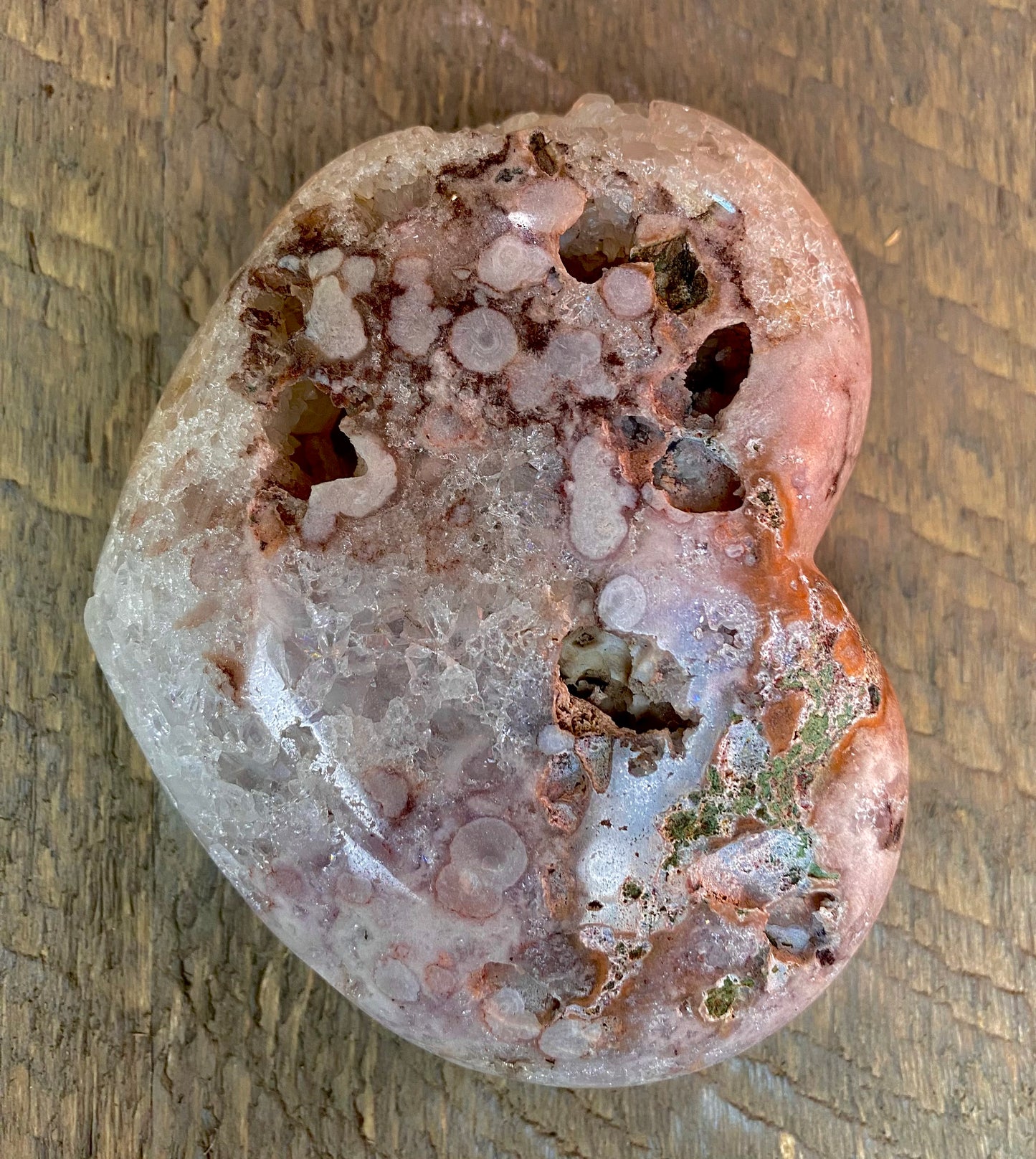 Pink Amethyst Druzy Crystal Hearts