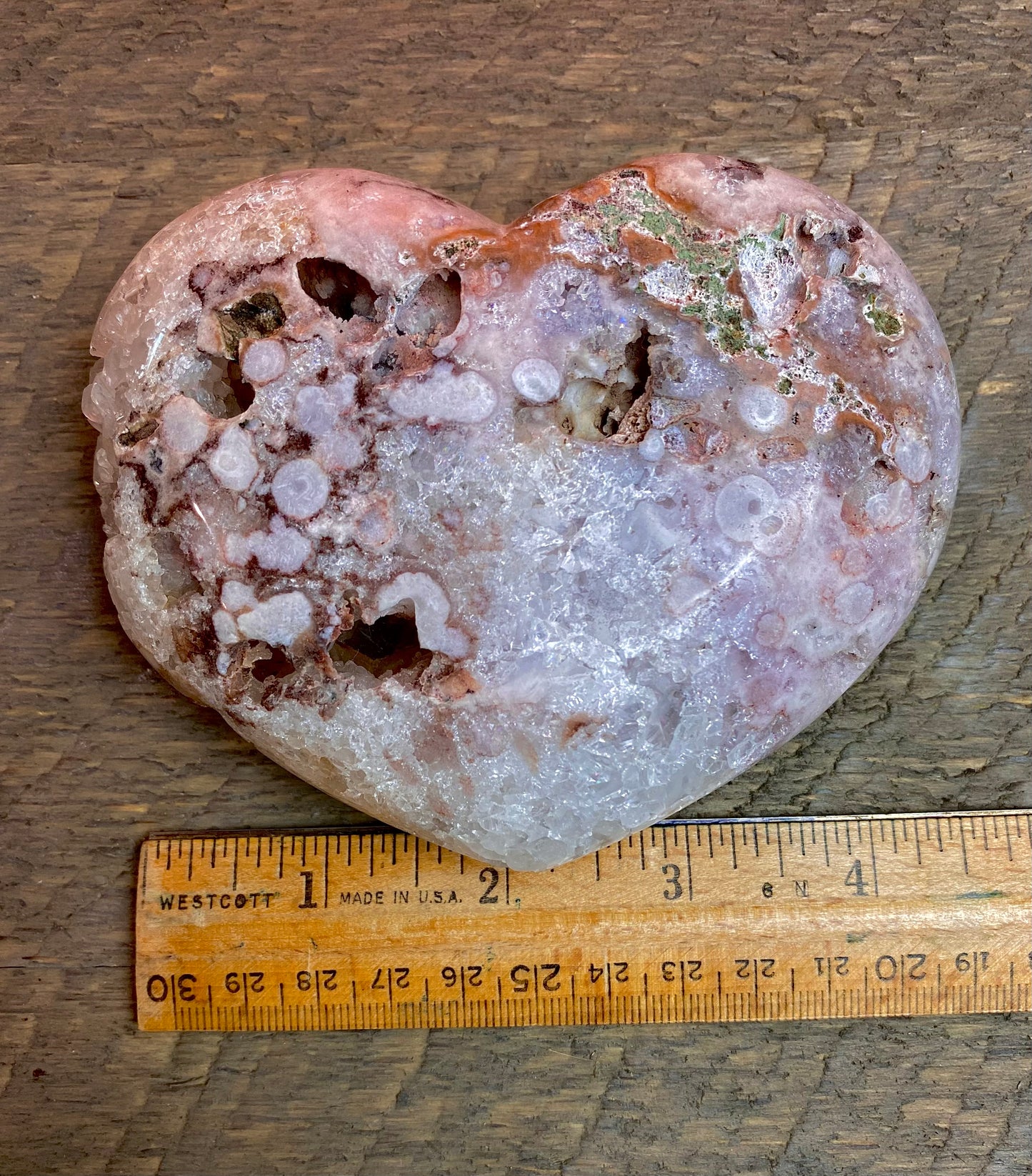 Pink Amethyst Druzy Crystal Hearts