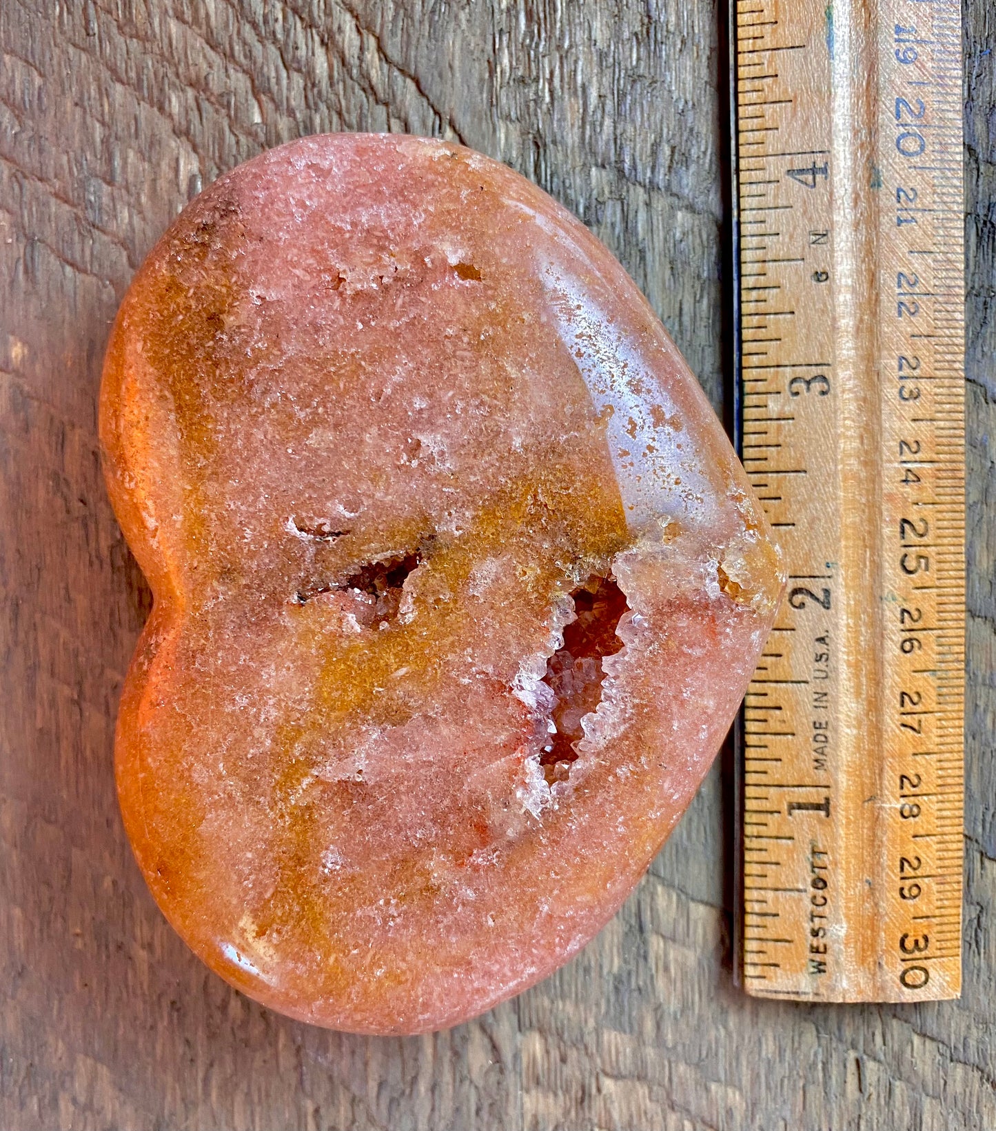 Pink Amethyst Druzy Crystal Hearts
