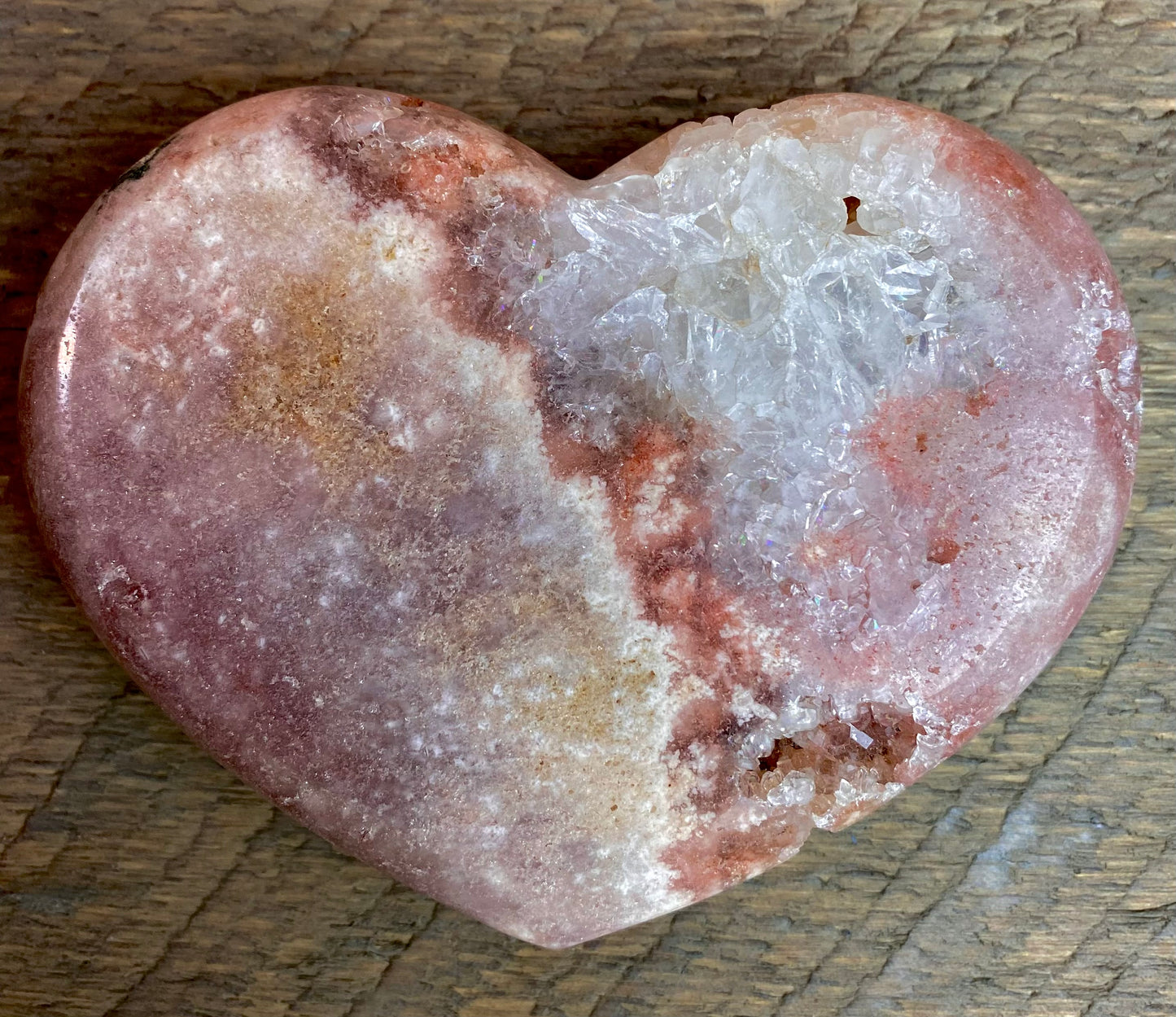 Pink Amethyst Druzy Crystal Hearts