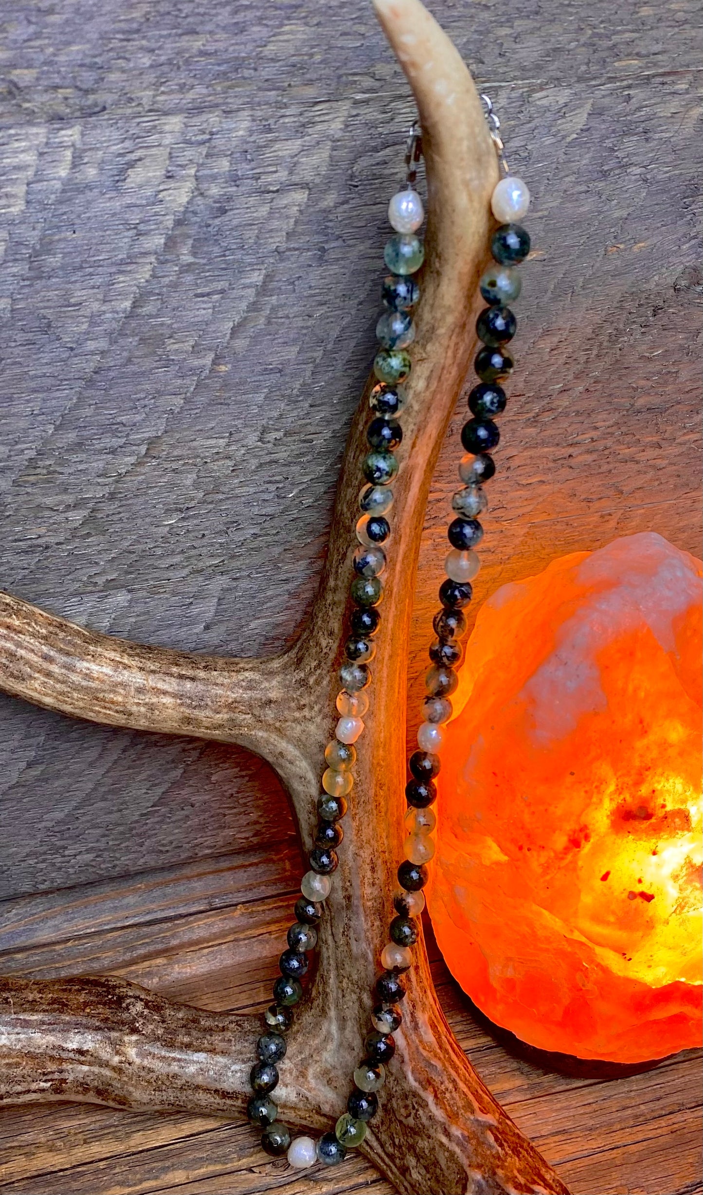 Prehnite & Pearl Necklace