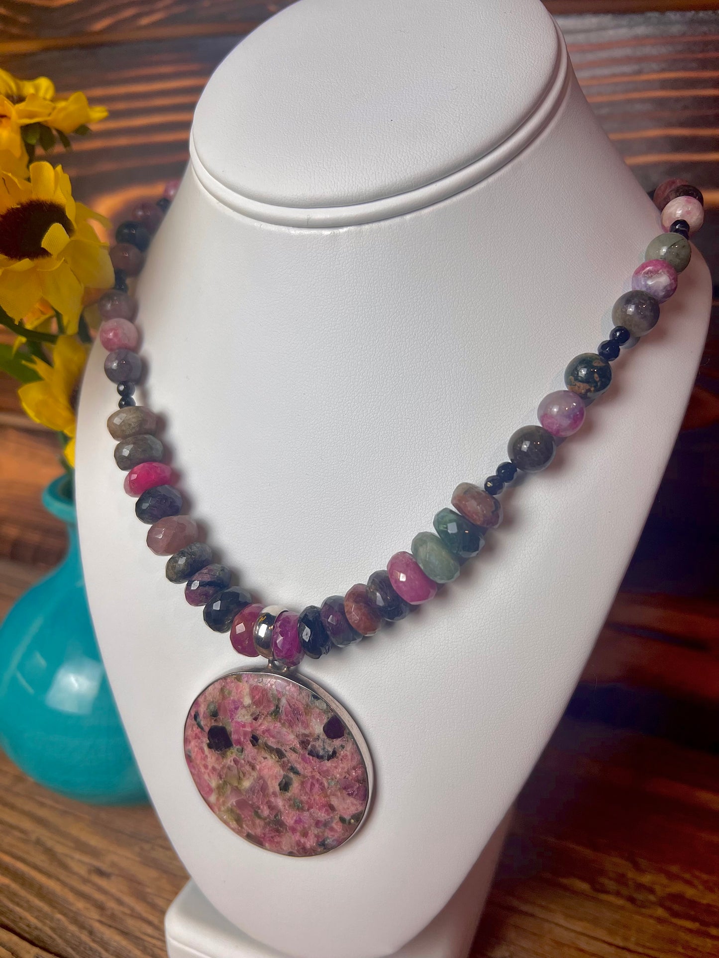 Rainbow Tourmaline Statement Necklace