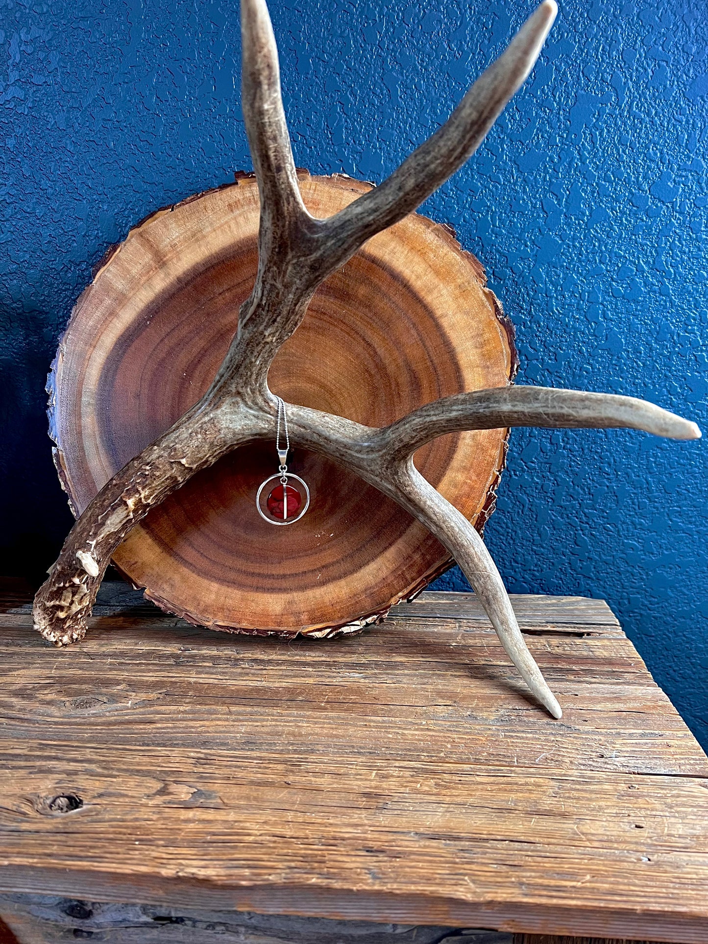 Red Jasper Round Dangle Necklace