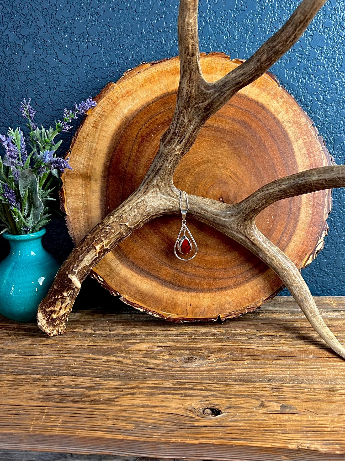Red Jasper Teardrop Dangle Necklace
