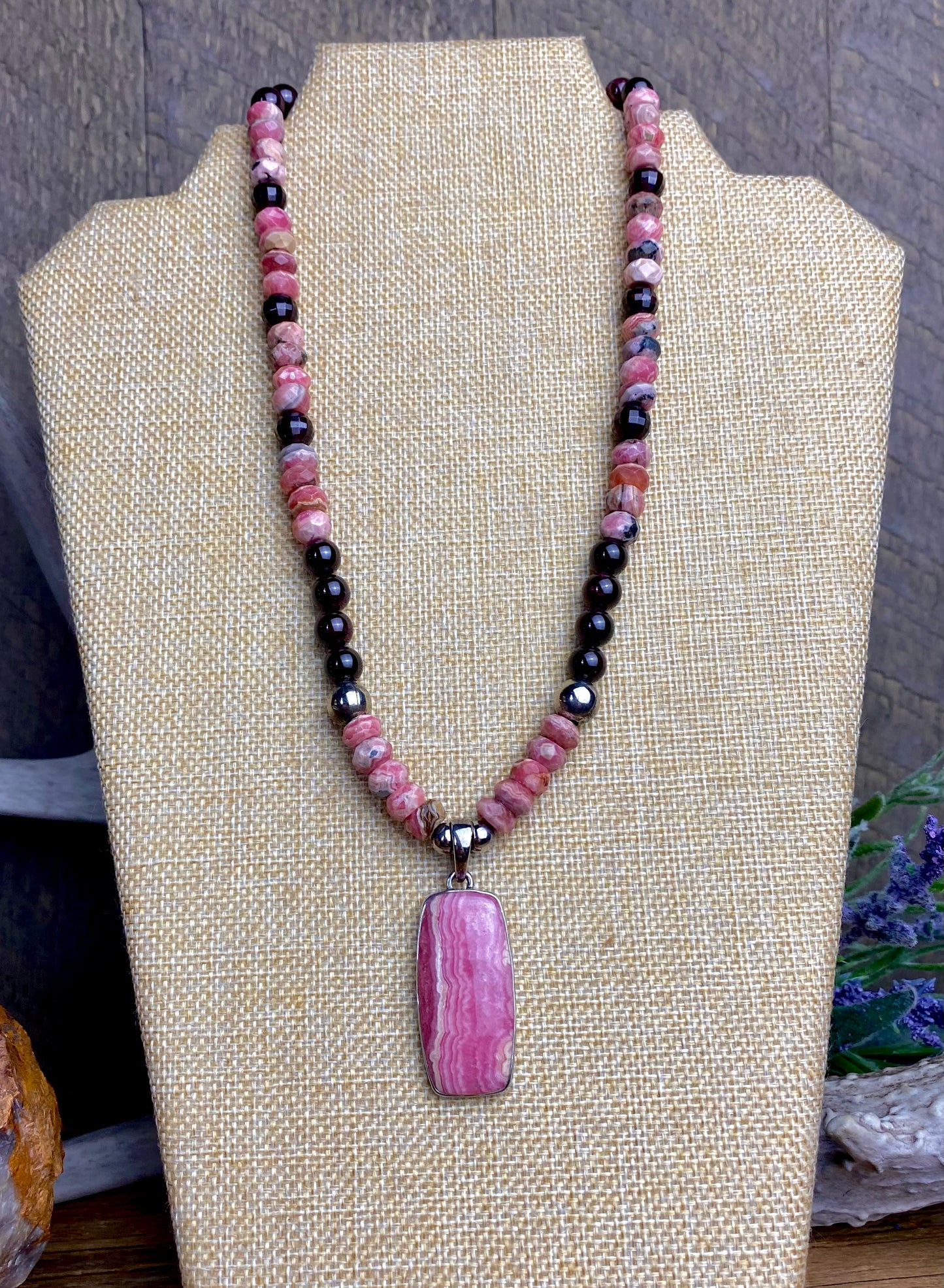 Rhodochrosite & Garnet Necklace