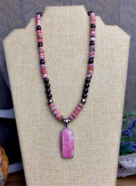 Rhodochrosite & Garnet Necklace