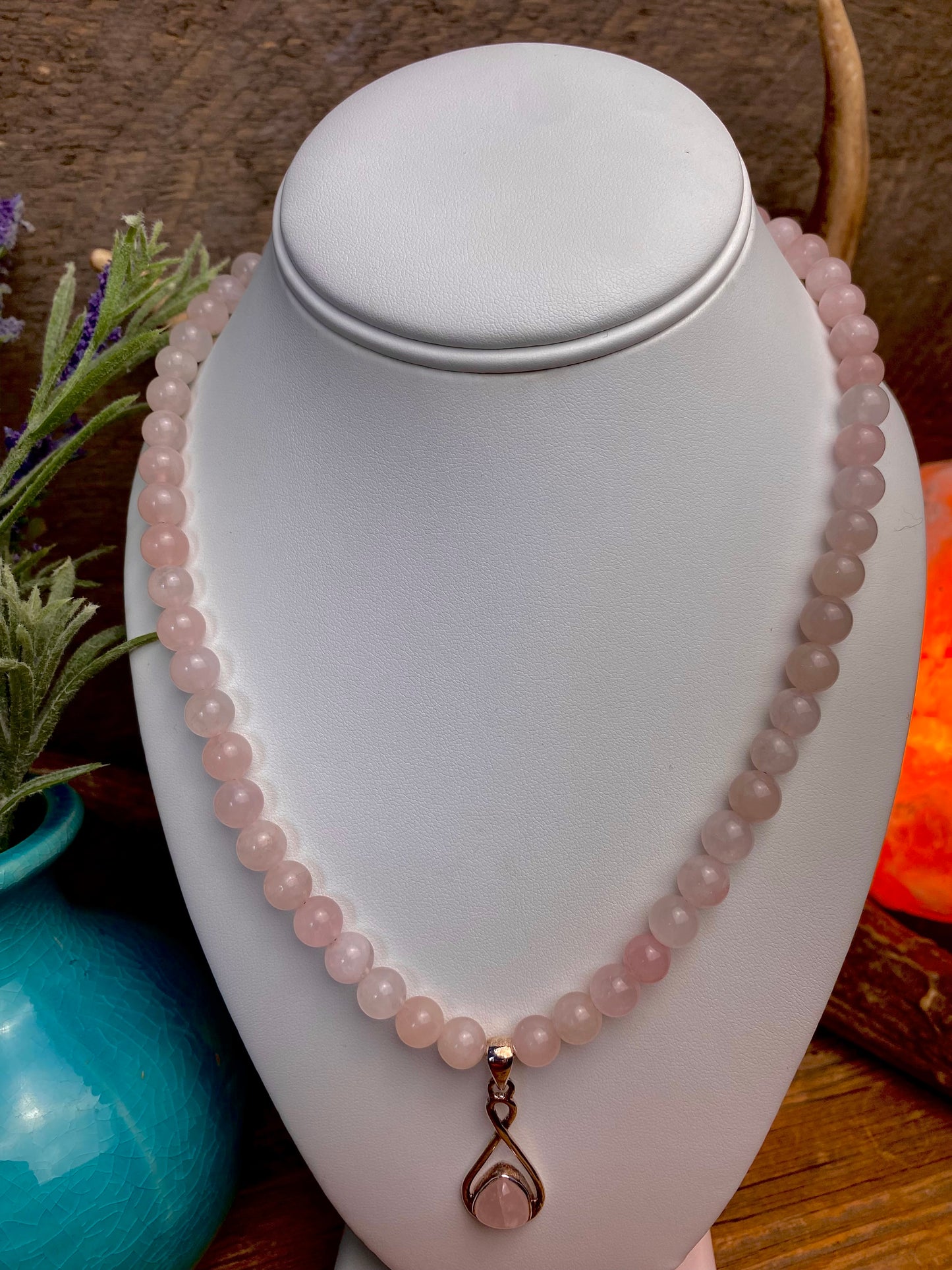 Rose Quartz Bead Necklace