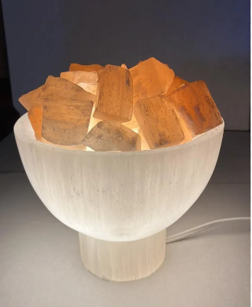 Selenite Bowl Lamp