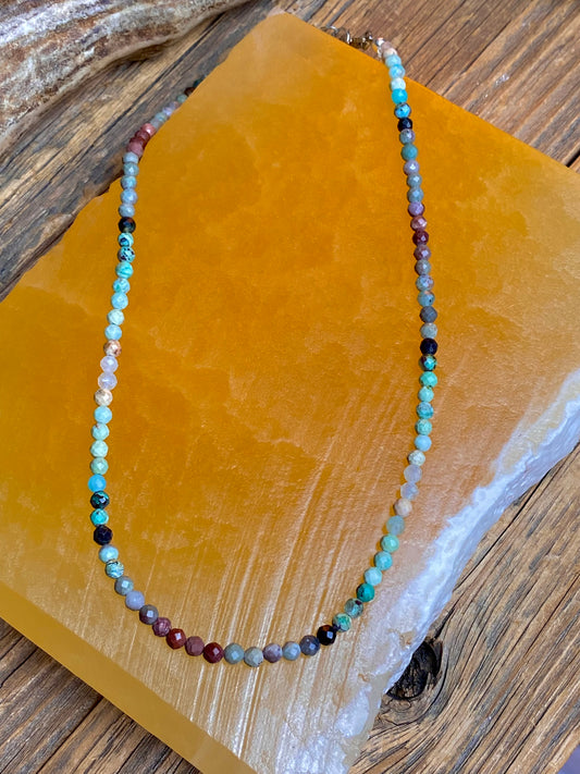 Amazonite Multi-Colored Faceted Necklace