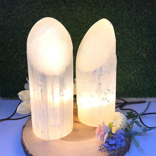 Selenite Chisel Lamp
