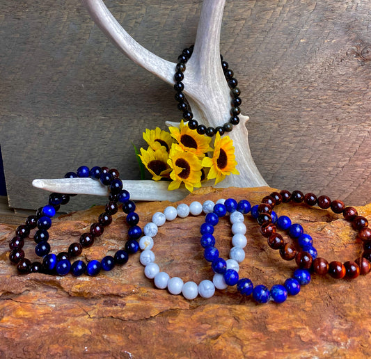 Men's 10mm Gemstone Stretch Bracelet