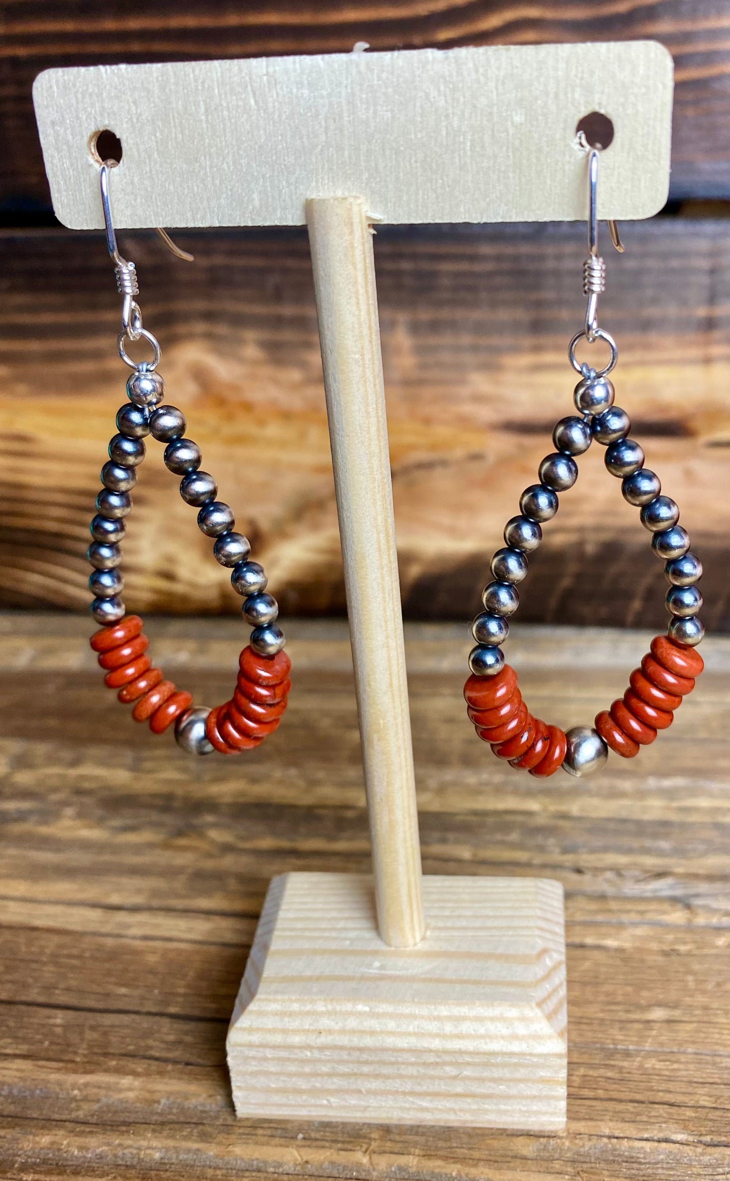 Navajo Pearl & Red Jasper Ear