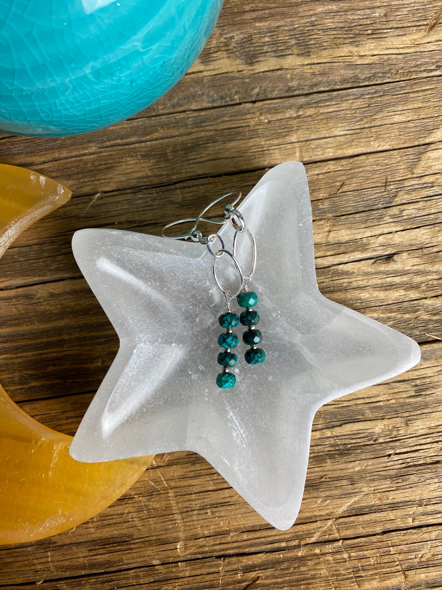 Faceted Rondelle Gemstone Earrings