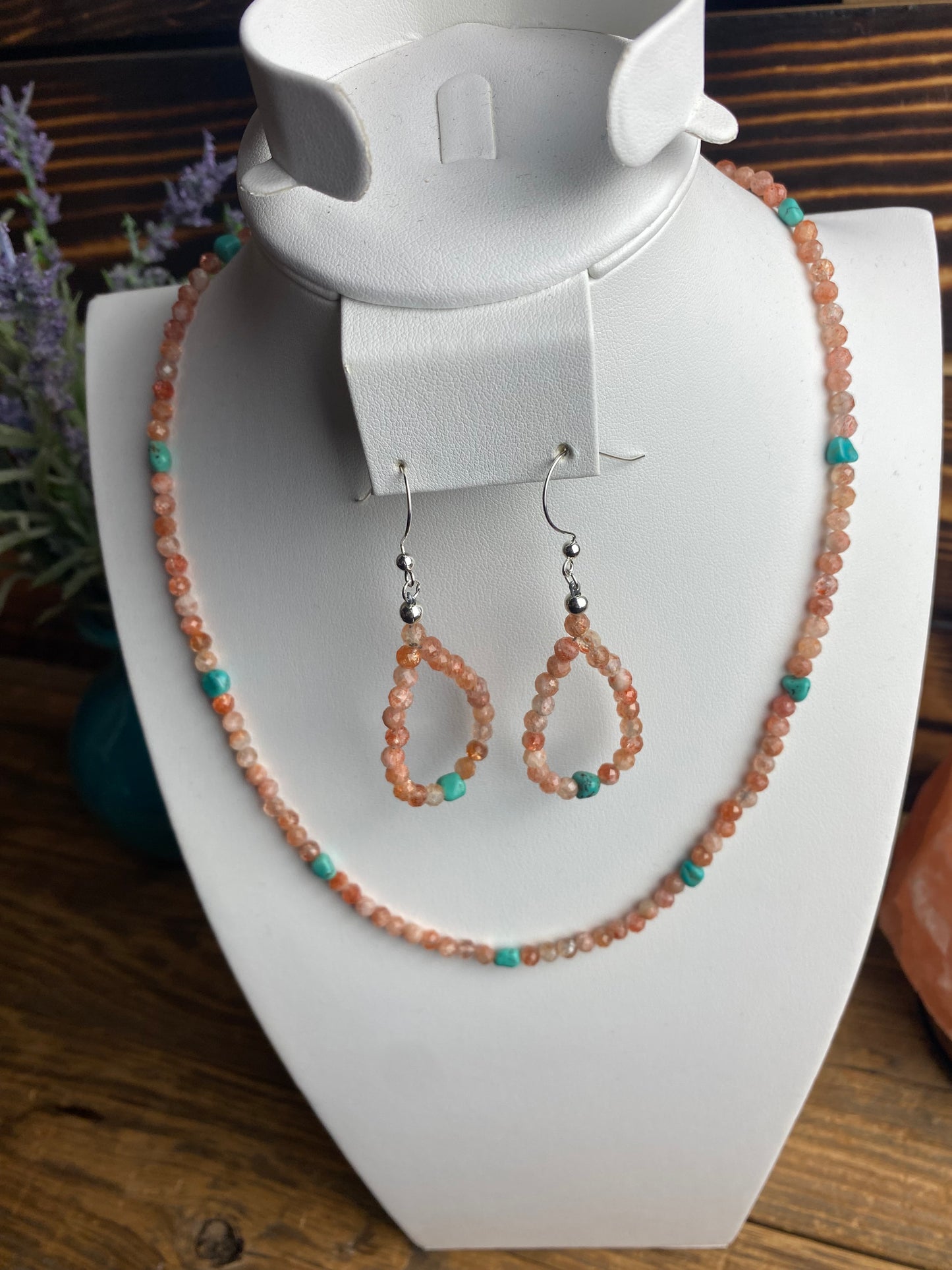 Sunstone & Turquoise Bead Jewelry Set