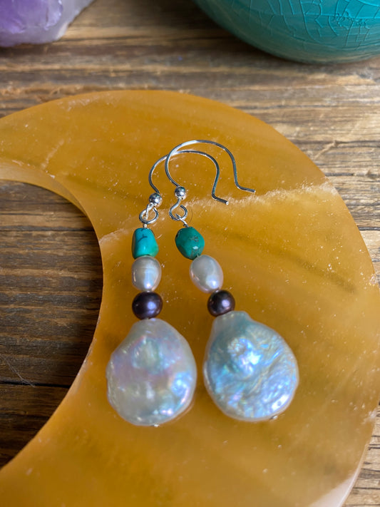 Pearl Coin Earrings