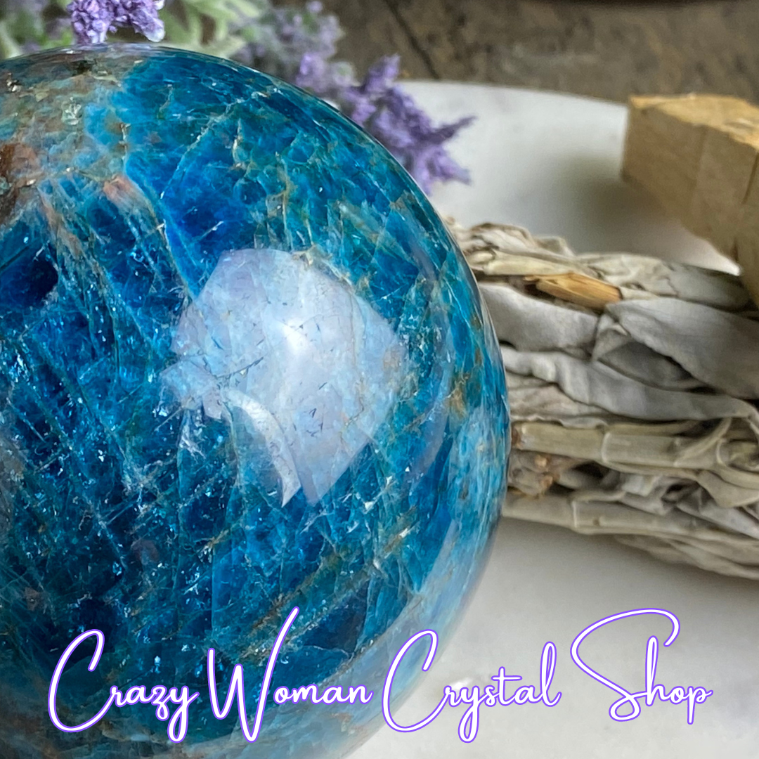 Blue Apatite Polished Sphere