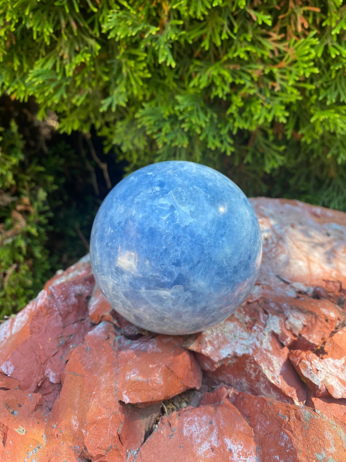 Blue Calcite Polished Sphere