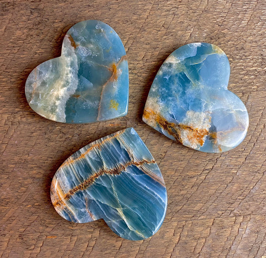 Blue Onyx Polished Heart