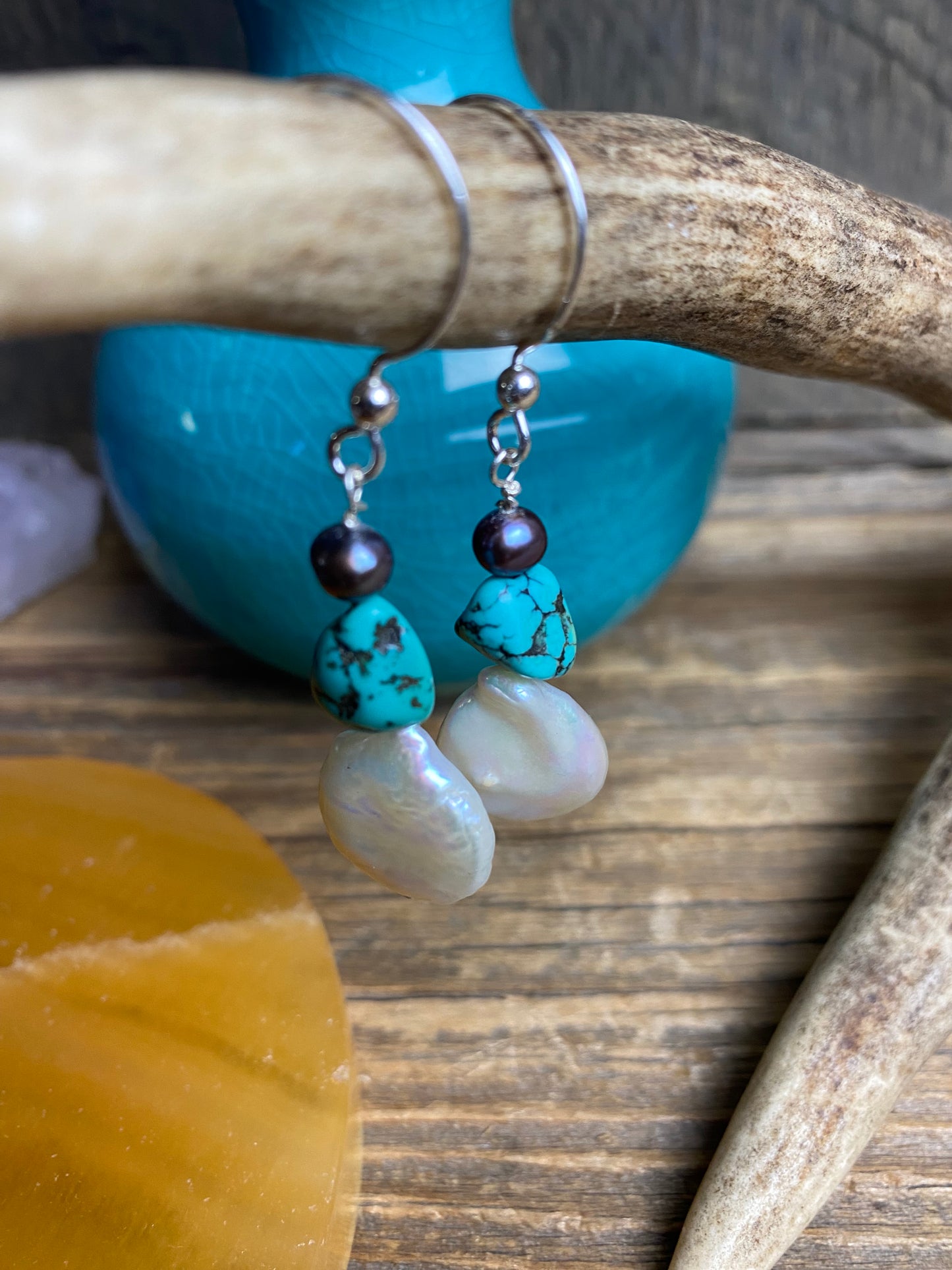 Pearl Coin Earrings