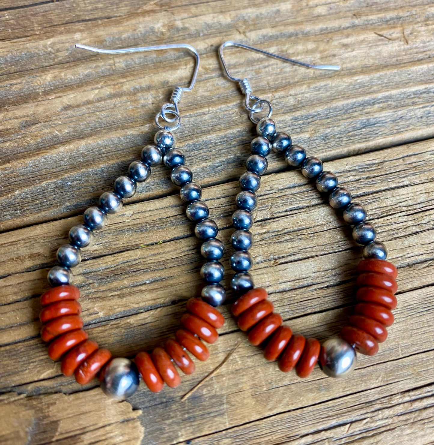 Navajo Pearl & Red Jasper Ear