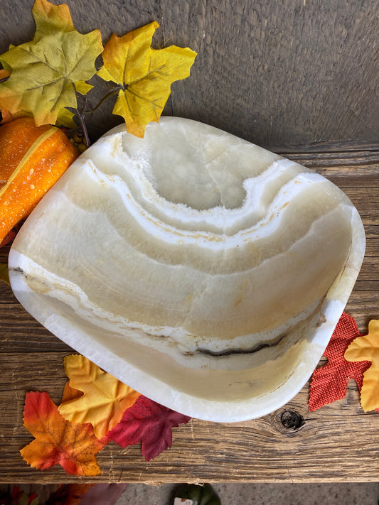 Onyx Natural Carved Bowl