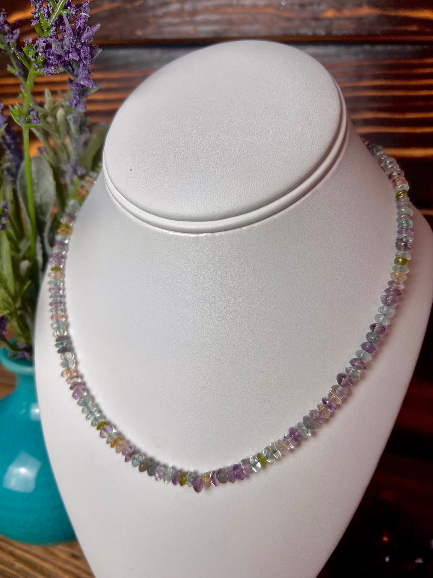Fluorite Rondelle Beaded Necklace