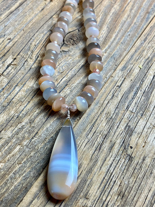 Moonstone and Chalcedony Necklace