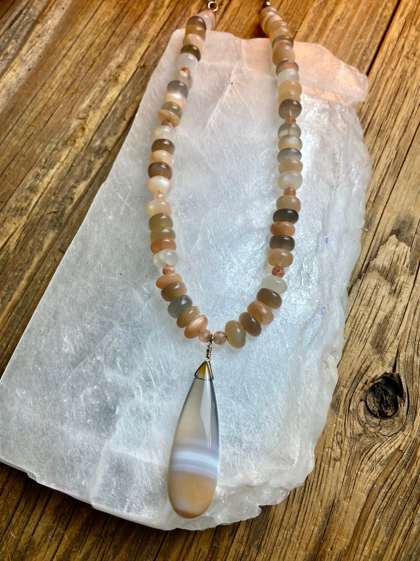 Moonstone and Chalcedony Necklace