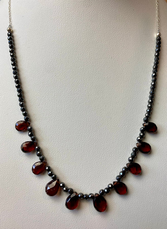 Garnet & Hematite Necklace