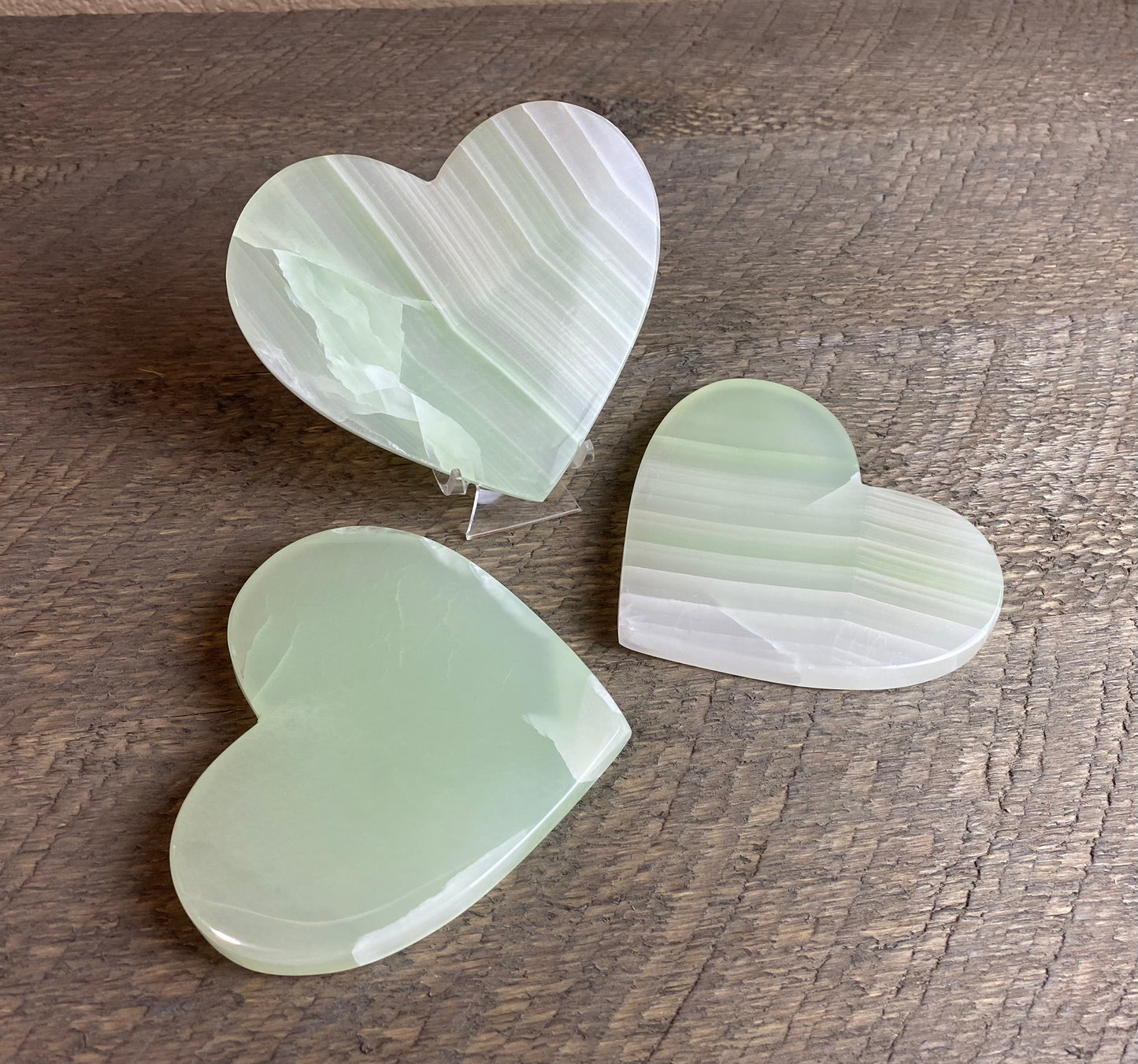 Green Calcite Polished Heart