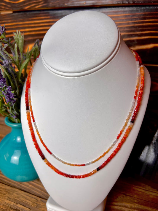Mexican Fire Opal Double Statement Necklace