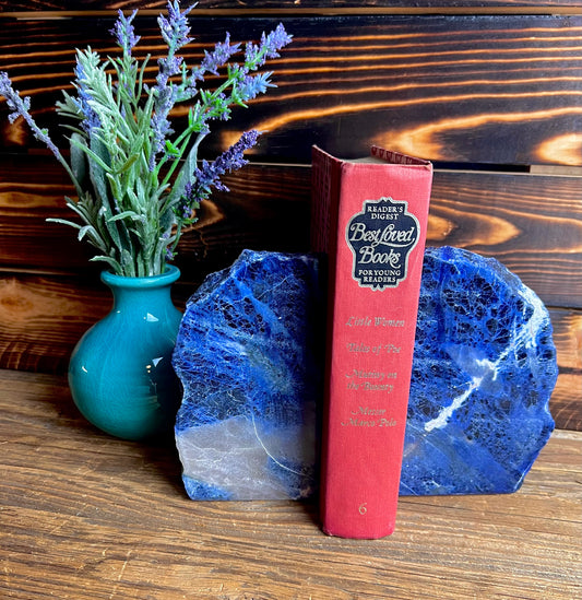 Sodalite Hand-Carved Bookends