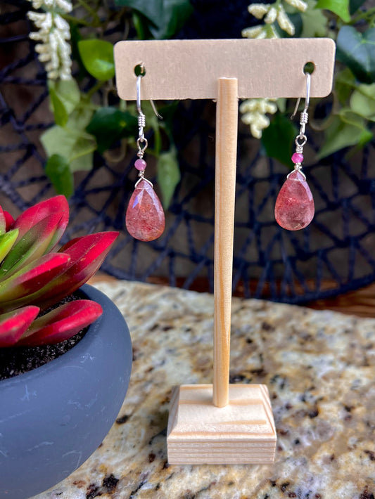 Strawberry Quartz Drop Earrings