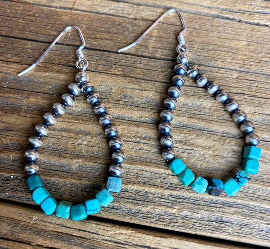 Navajo Pearl & Turquoise Earrings