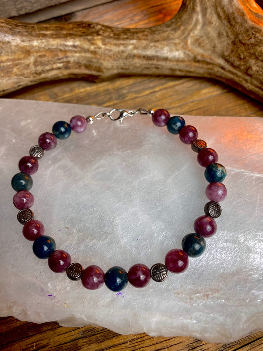 Kyanite and Lepidolite Bracelet