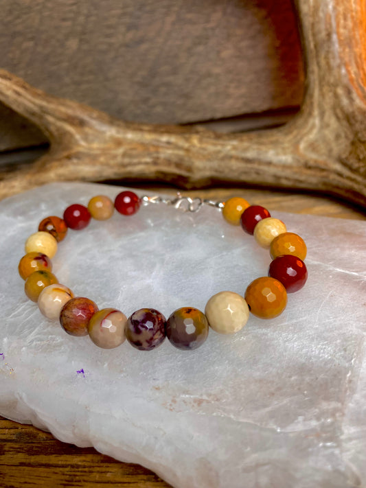 Mookaite Jasper Faceted 8mm Bead Bracelet