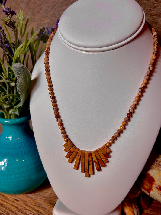 Picture Jasper Bead Necklace