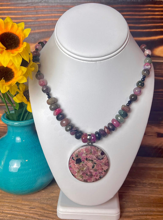 Rainbow Tourmaline Statement Necklace