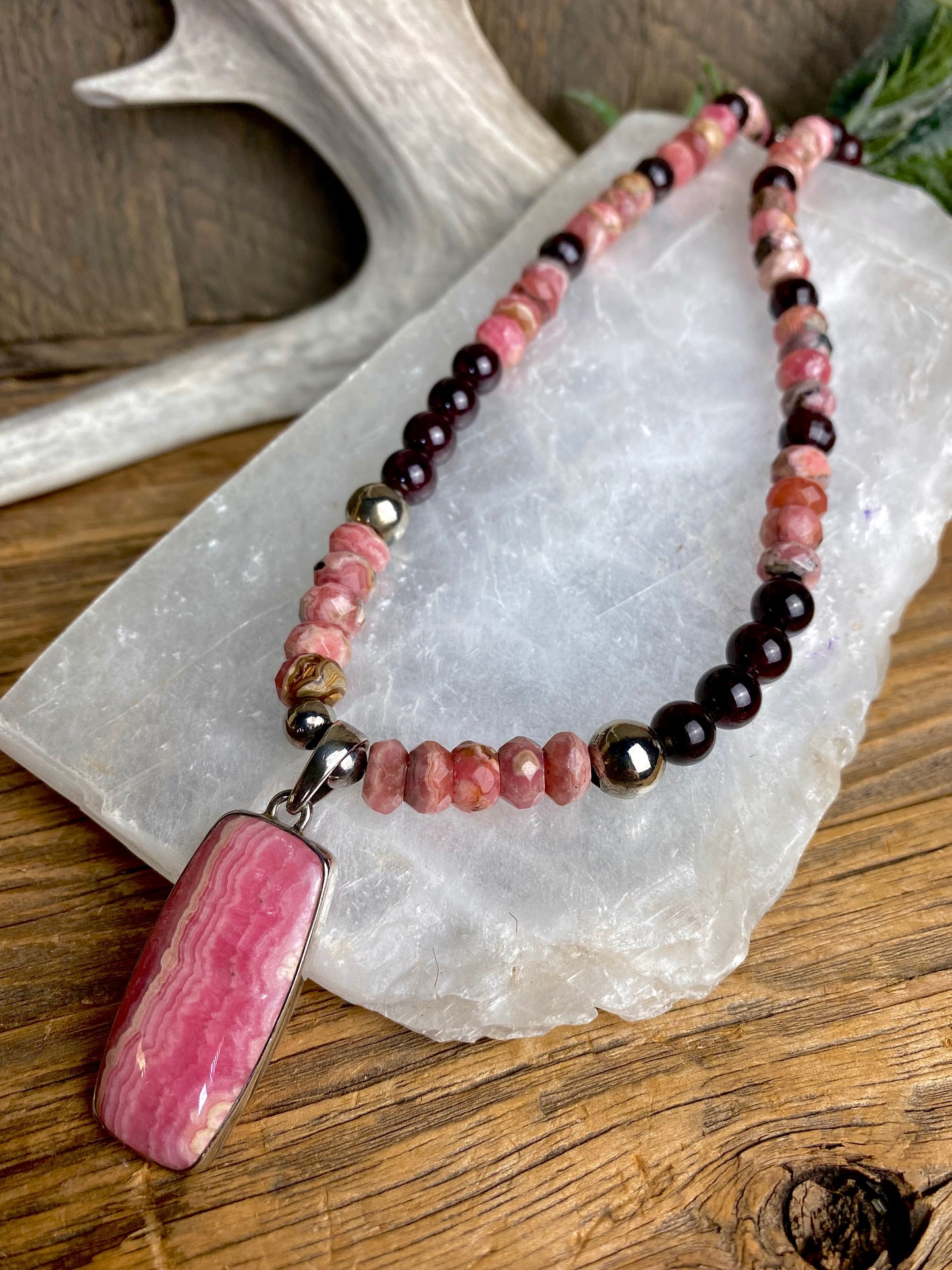 Rhodochrosite & Garnet Necklace