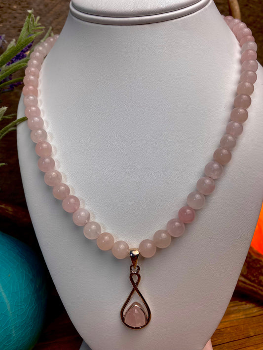 Rose Quartz Bead Necklace