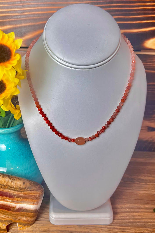 Sunstone Beaded Necklace
