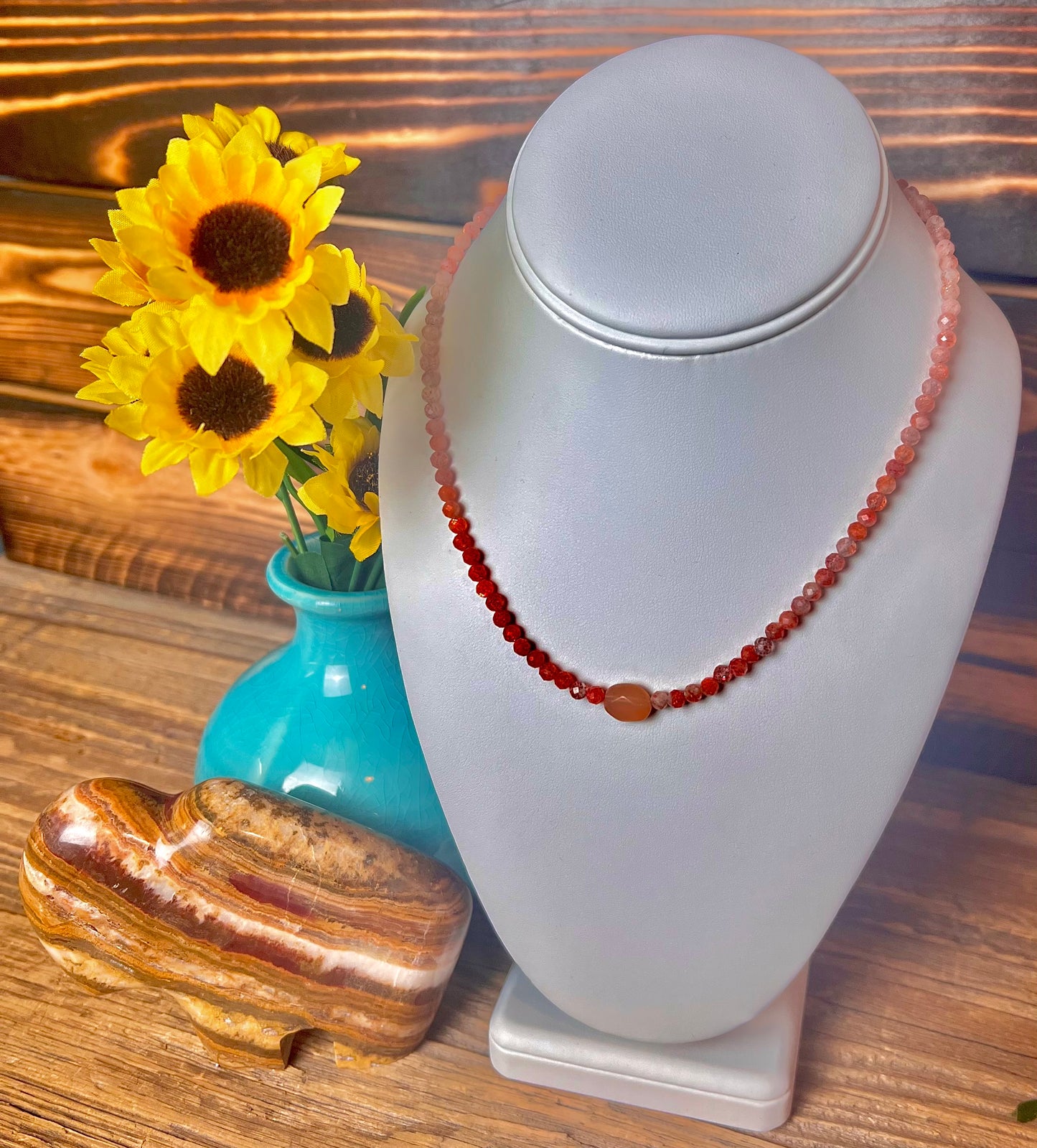Sunstone Beaded Necklace
