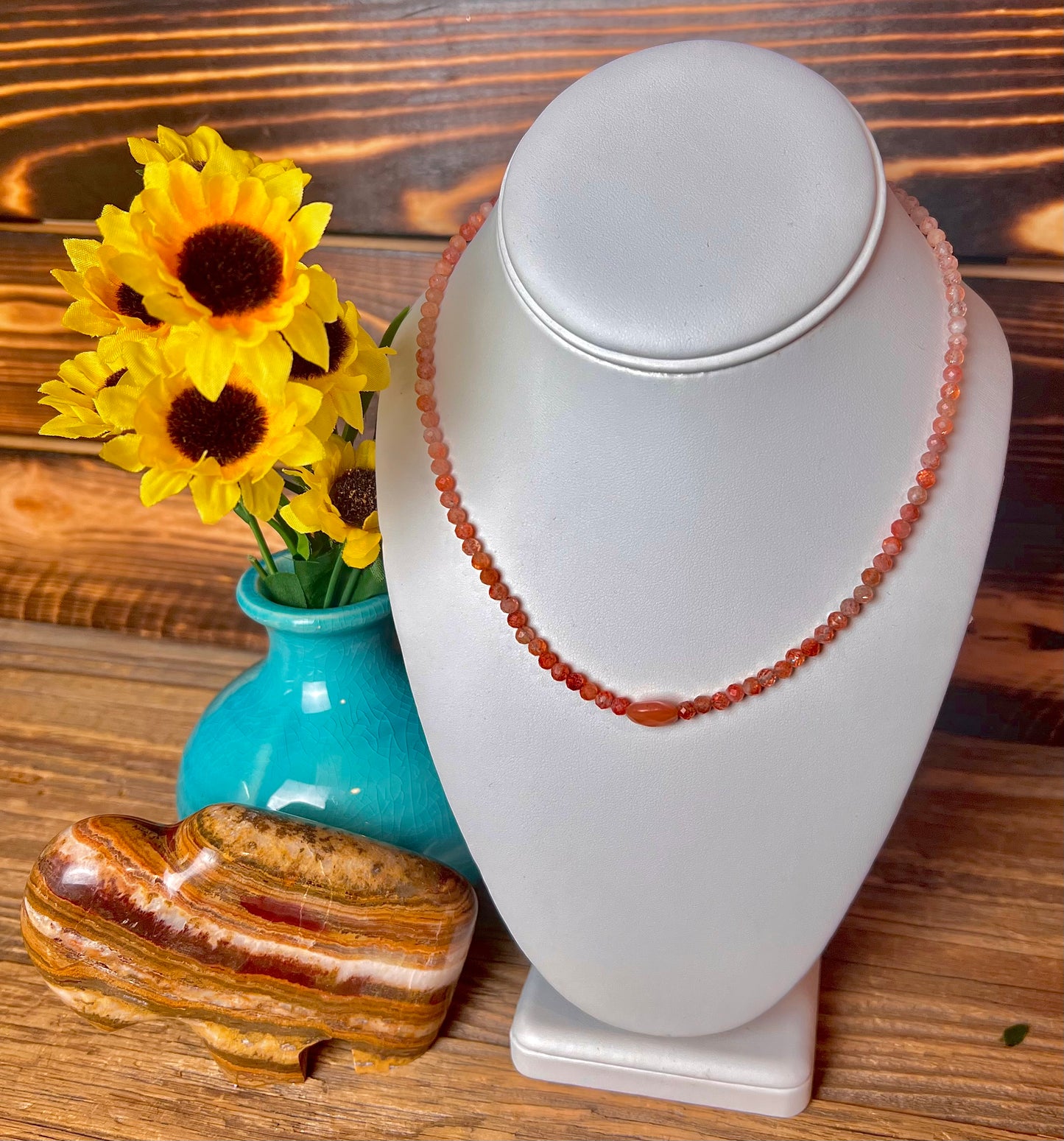 Sunstone Beaded Necklace