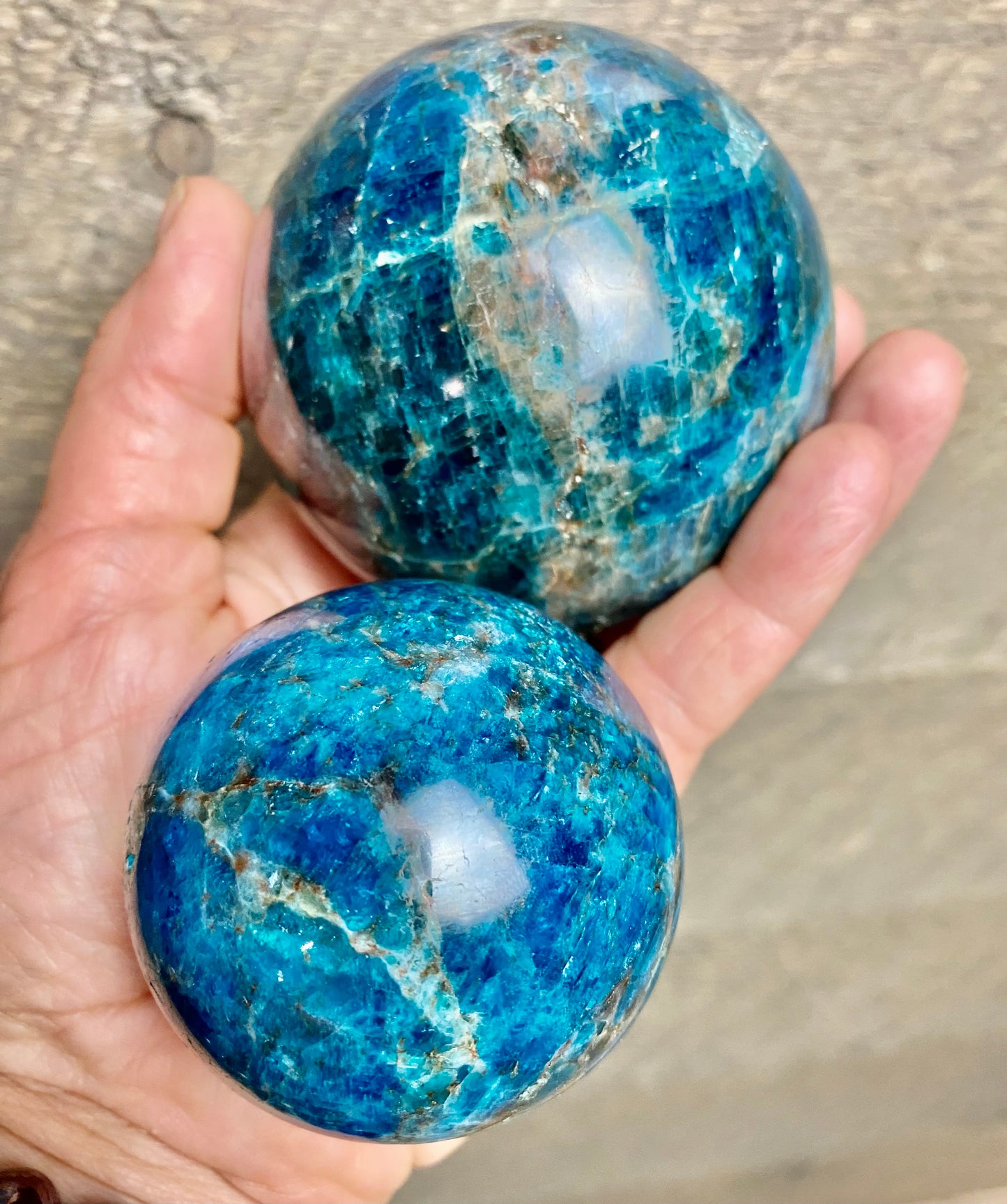 Blue Apatite Polished Sphere